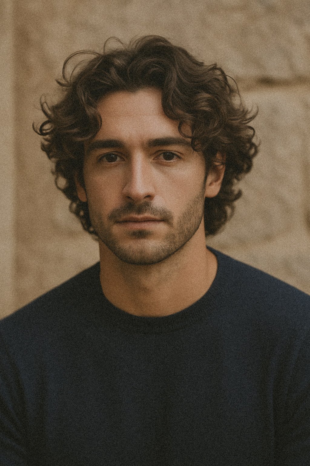 Modelo de Legado con pelo rizado