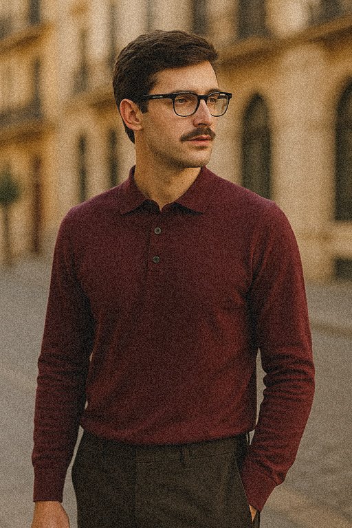 Modelo de Legado Club con polo burdeos básico