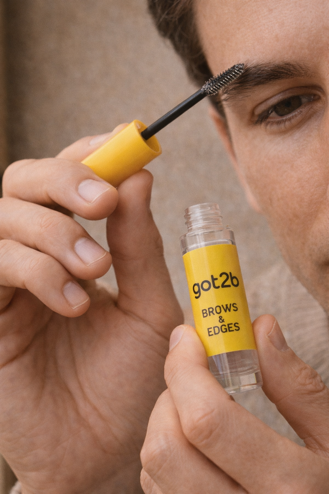 Modelo Legado Club aplicándose fijador de cejas de GOT