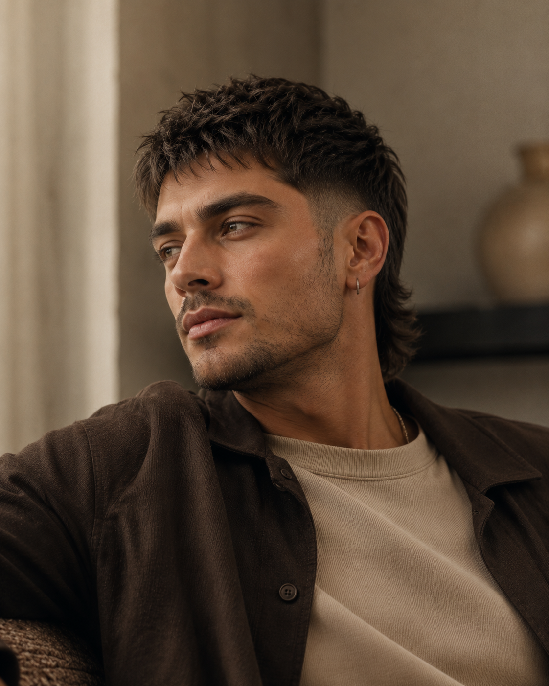 Corte mullet para hombre