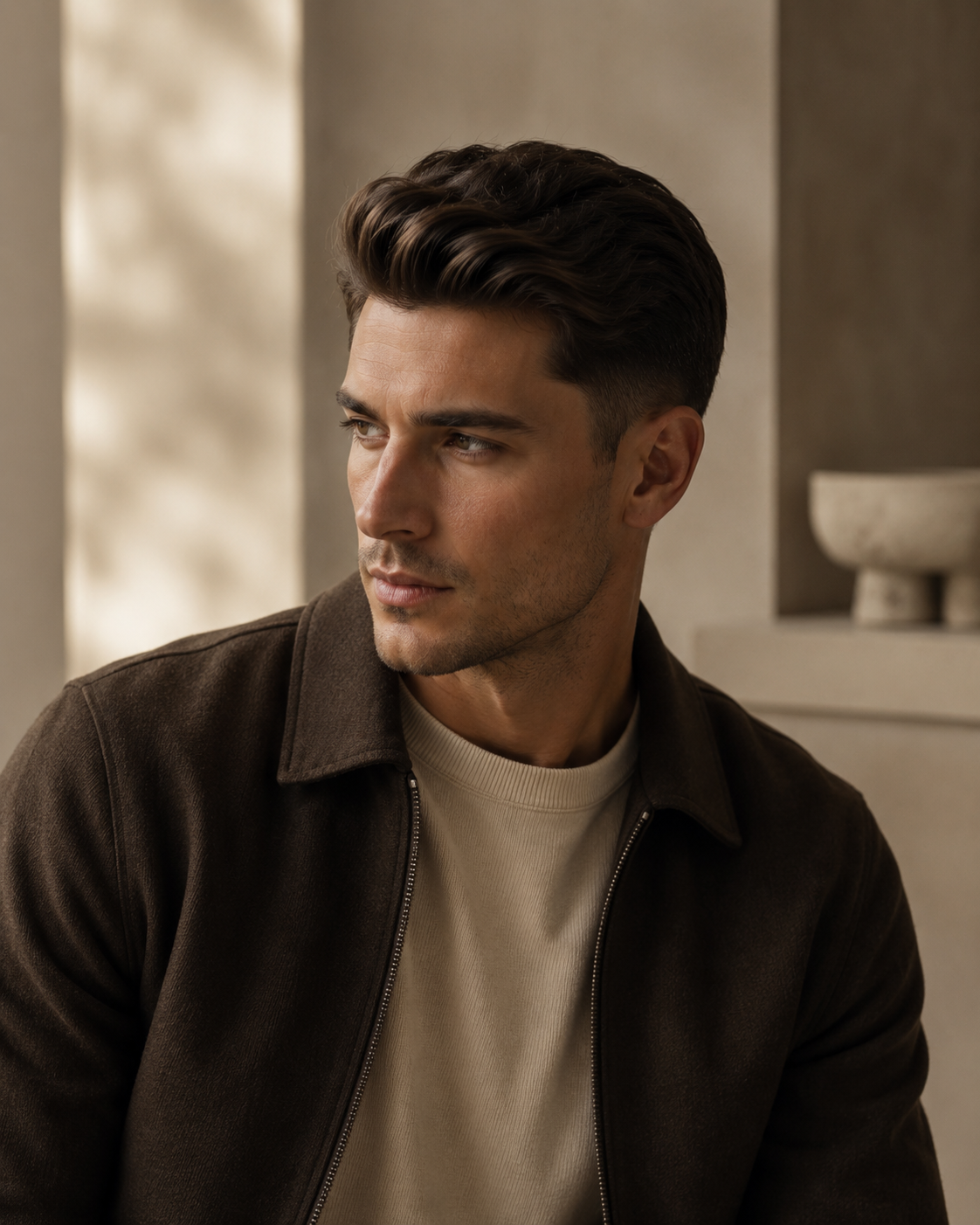 Corte pompadour para hombre