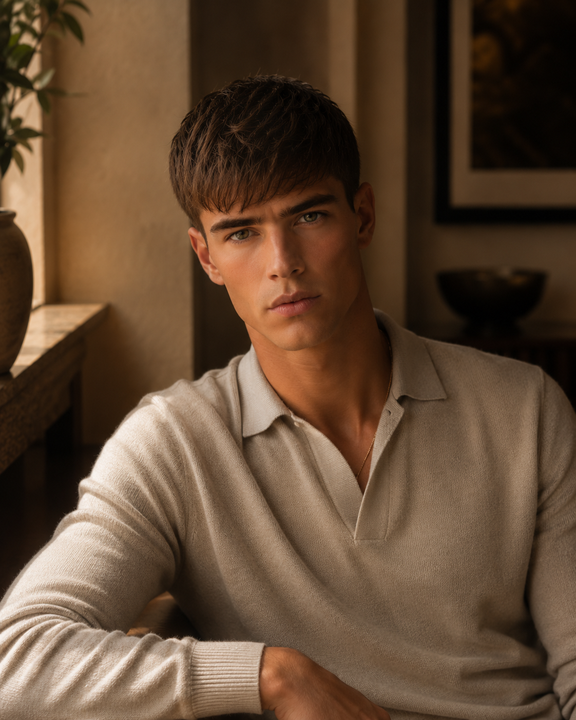 Corte con flequillo texturizado para hombre