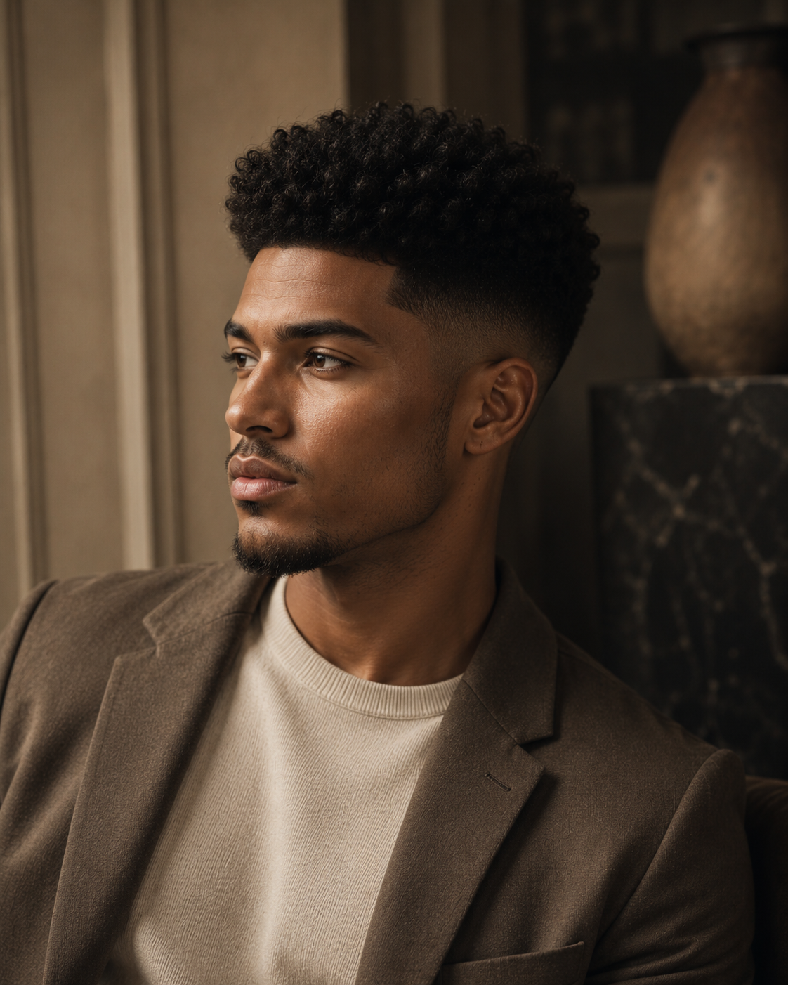 Corte de pelo afro para hombre