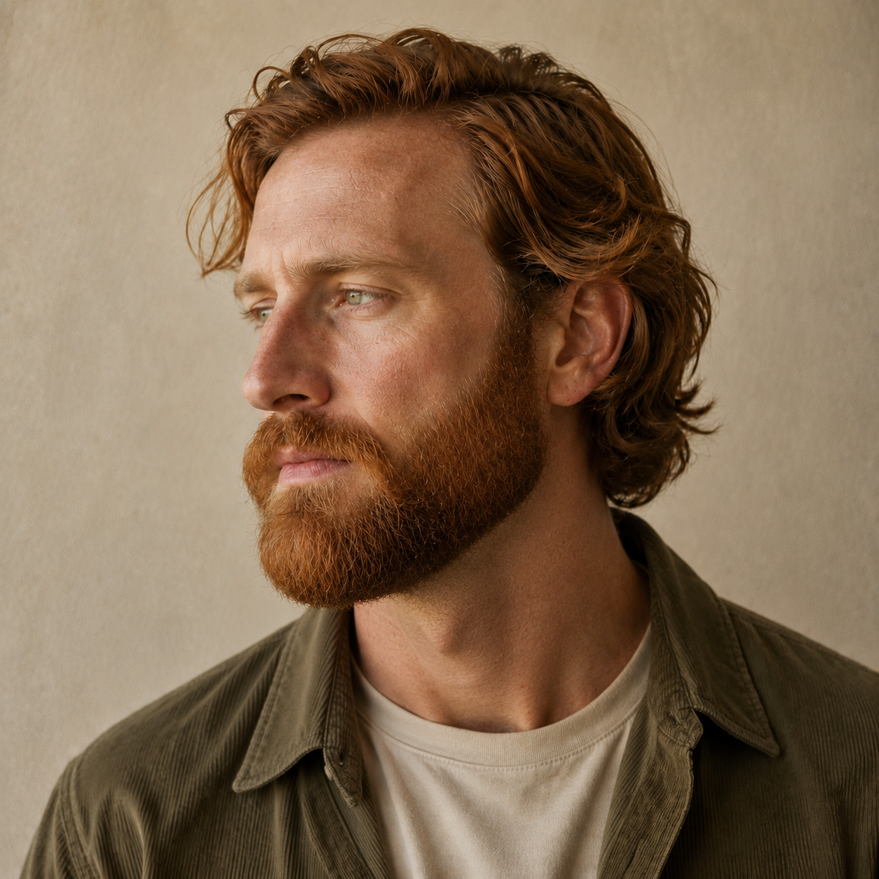 Barba larga completa hombre