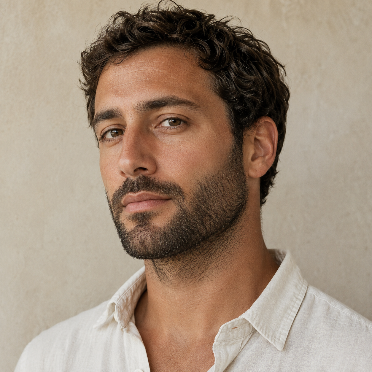 Barba corta perfilada hombre