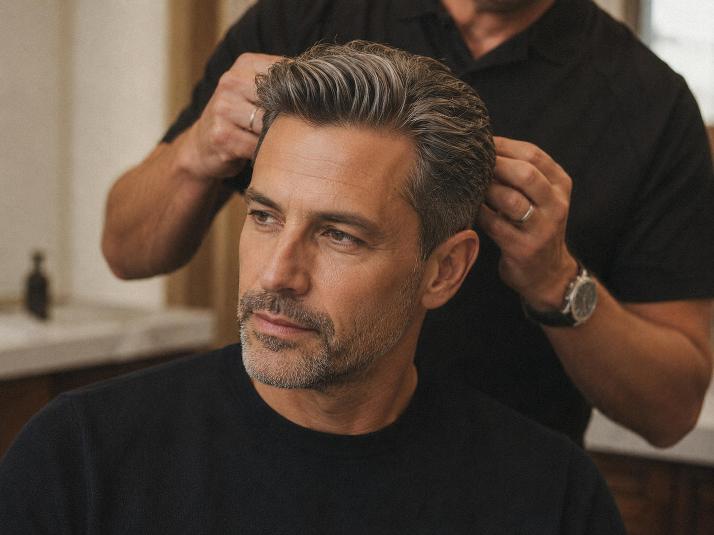 Grey blending, técnica para integrar canas en el pelo de hombre