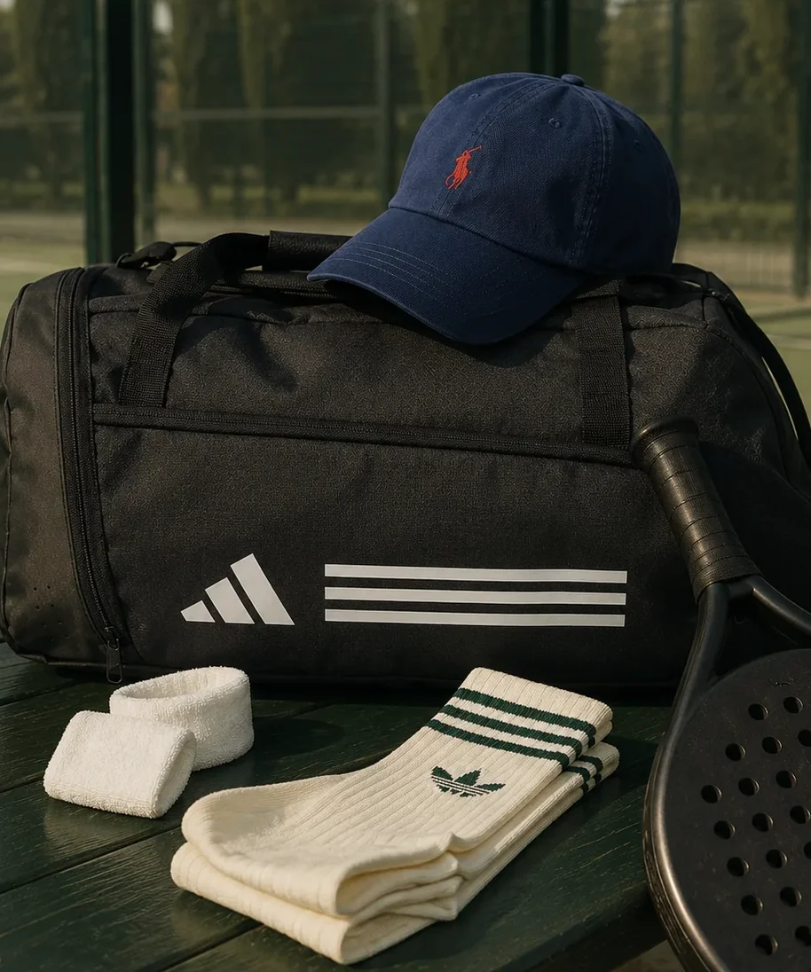 Muñequera y gorra de pádel para hombre