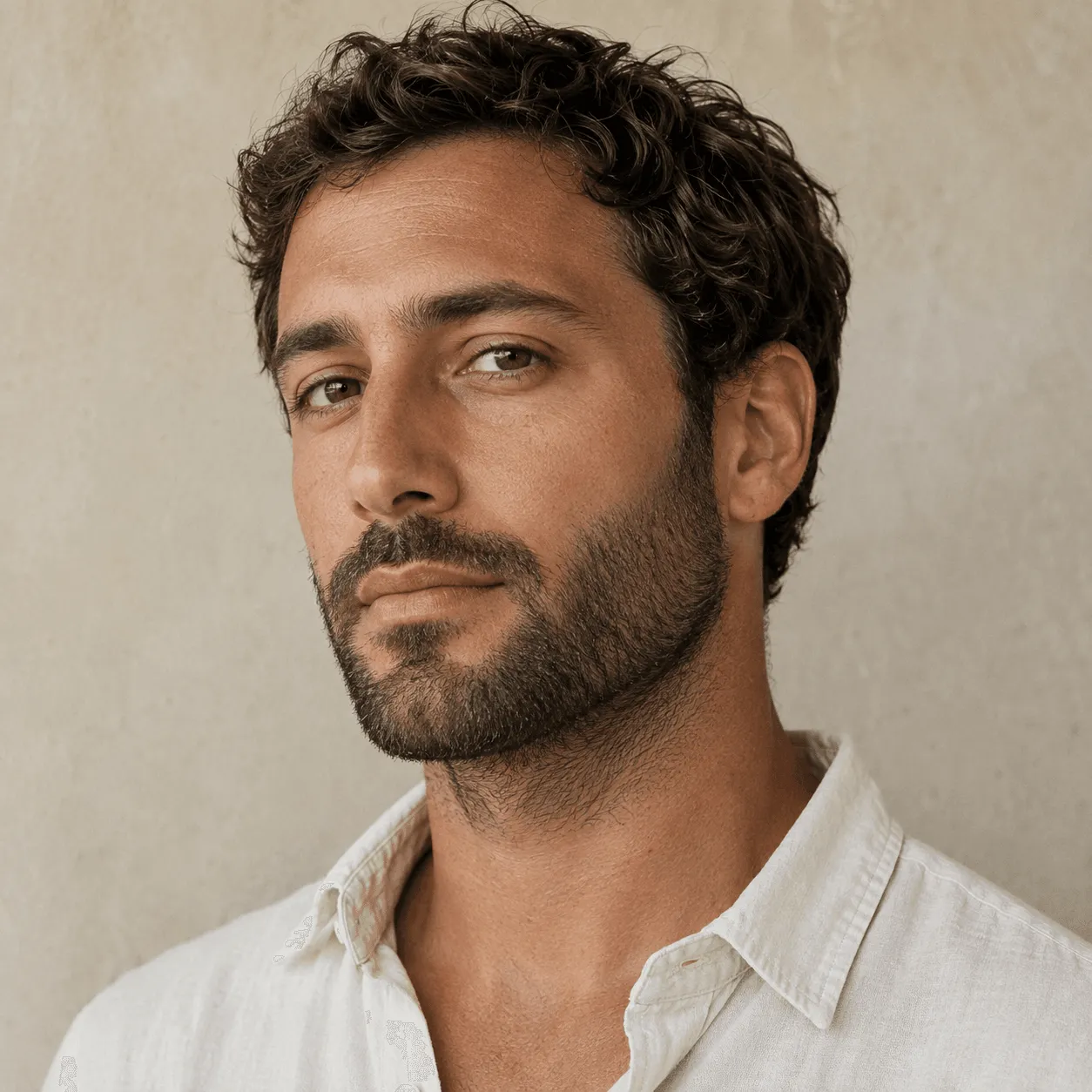 Barba corta perfilada para hombre