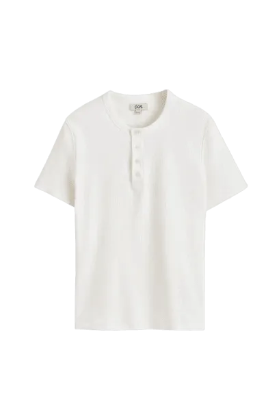 Camiseta Henley de algodón Massimo Dutti