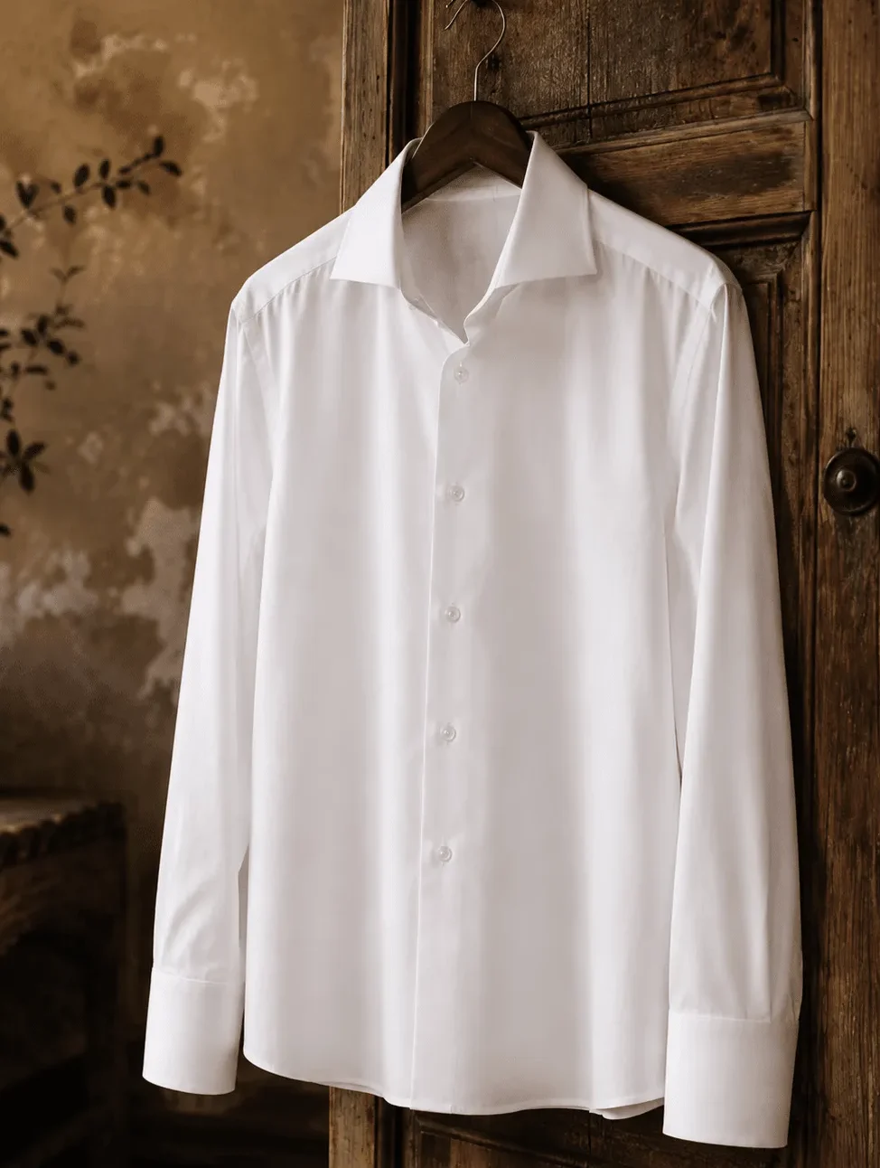 Camisa de vestir para hombre con cuello sin botones