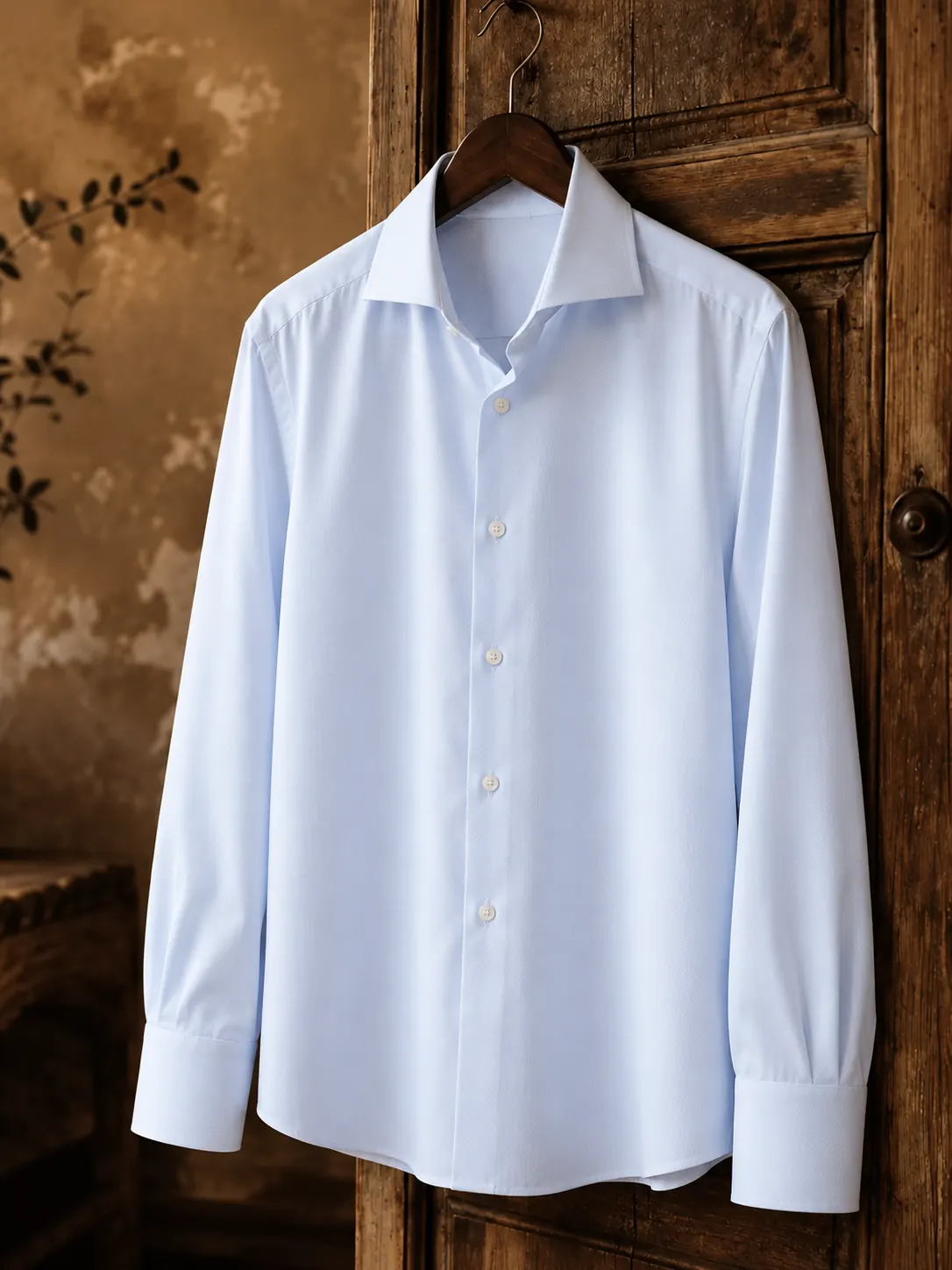 Camisa azul celeste de vestir para traje de hombre