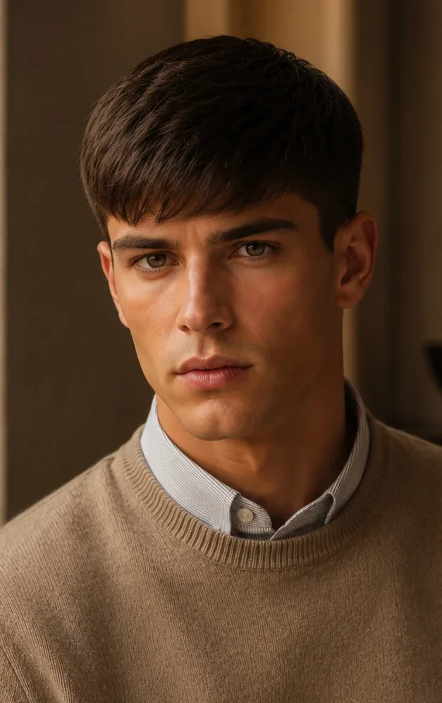Corte de pelo liso para hombre
