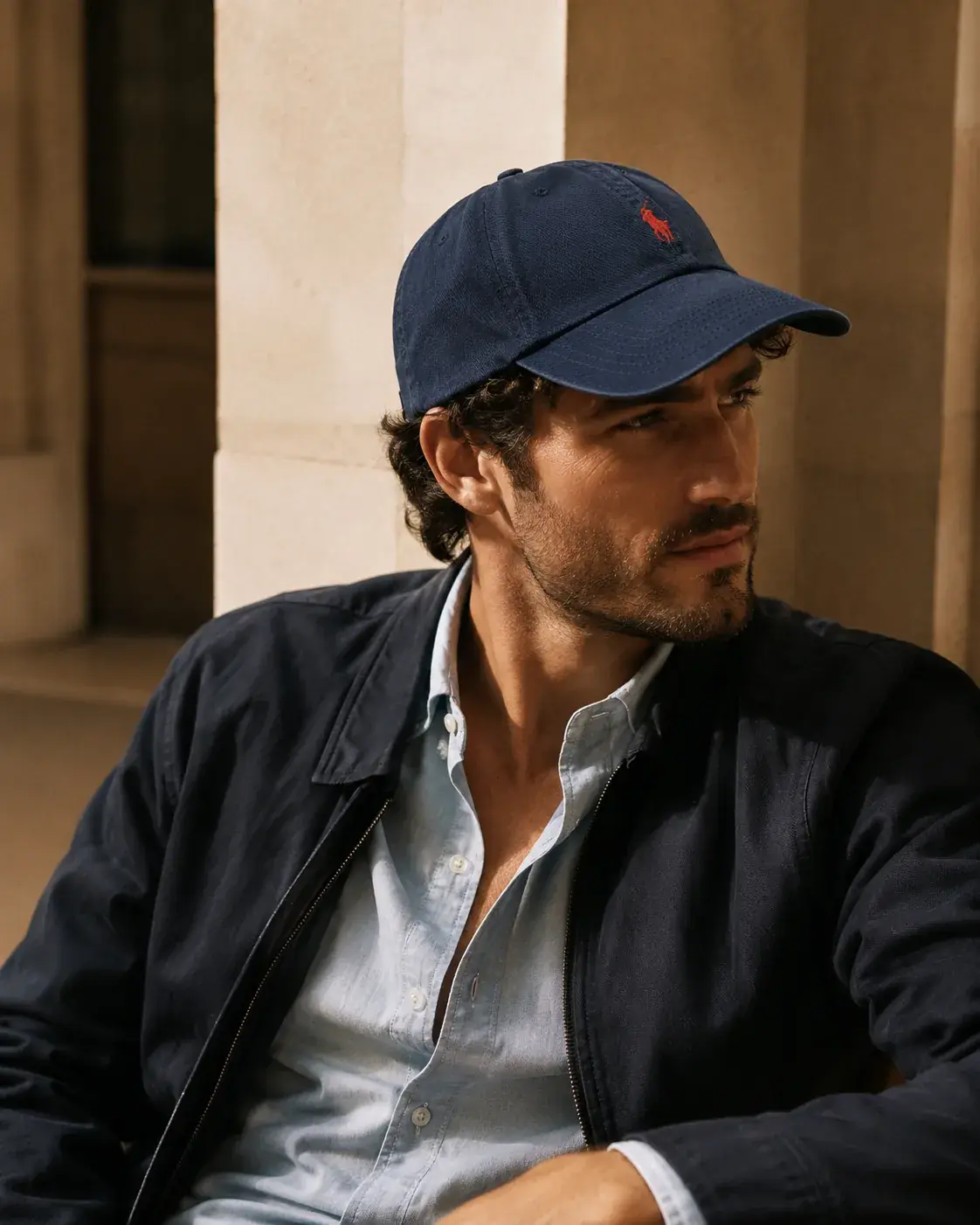 Gorra de polo básica azul marino para hombre