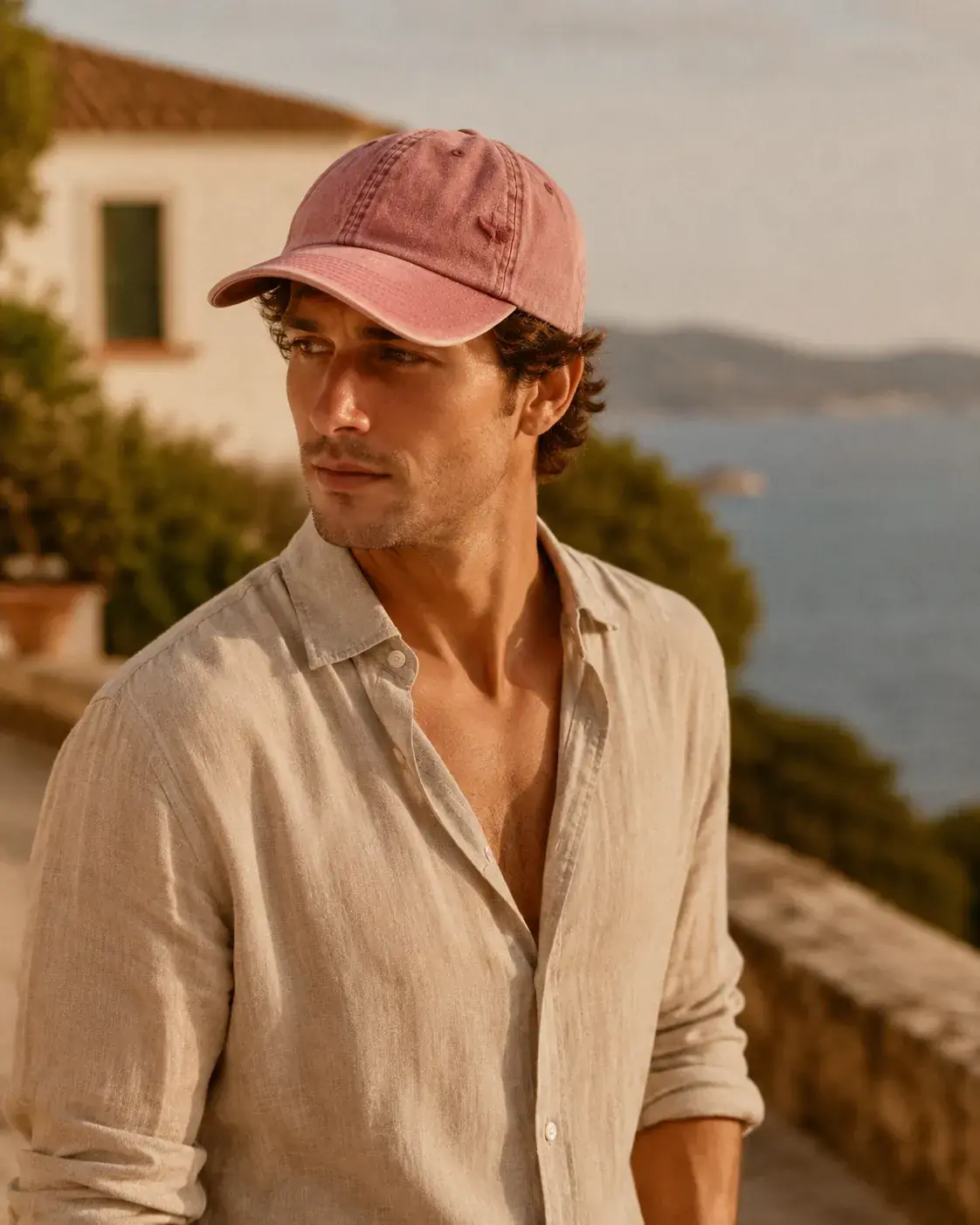 Gorra burdeos para hombre