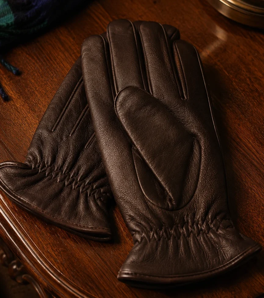 Guantes de piel y ante para hombre