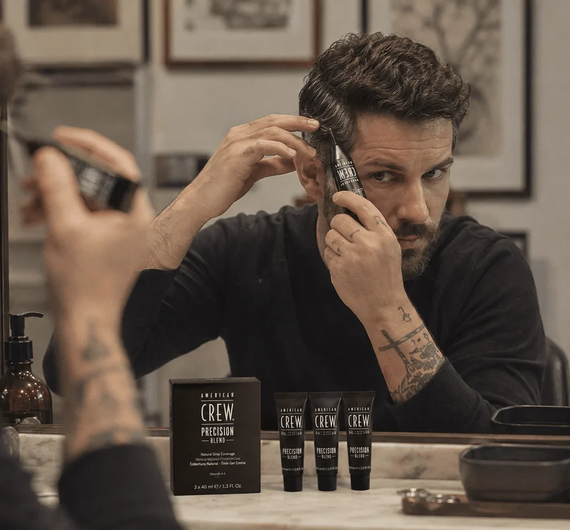 American Crew Precision Blend camuflaje de canas para hombre