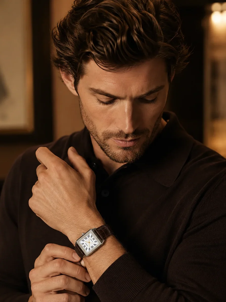 Reloj vintage Casio con correa marrón para hombre