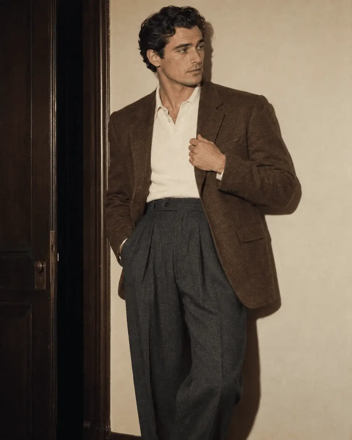 Americana y pantalón de sastrería relajada para hombre
