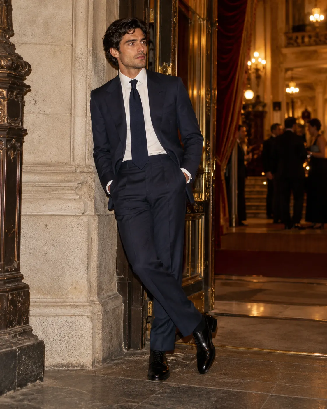 Traje azul medianoche de hombre