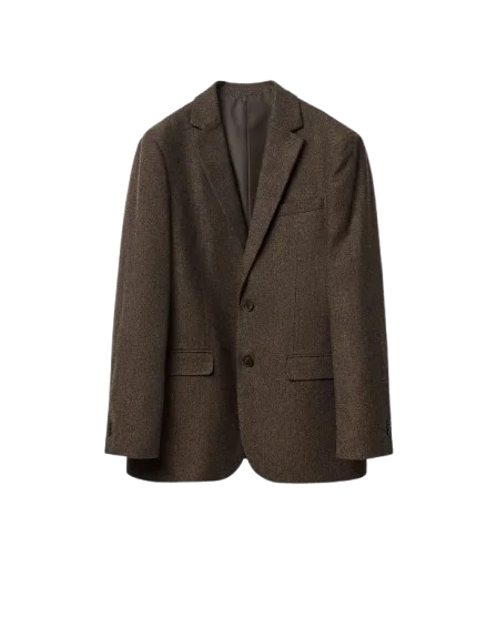 Americana de espiga marrón para hombre