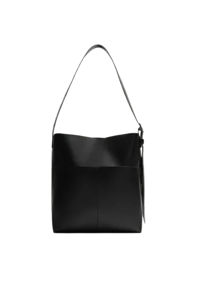 Bolso shopper liso negro de Zara para hombre