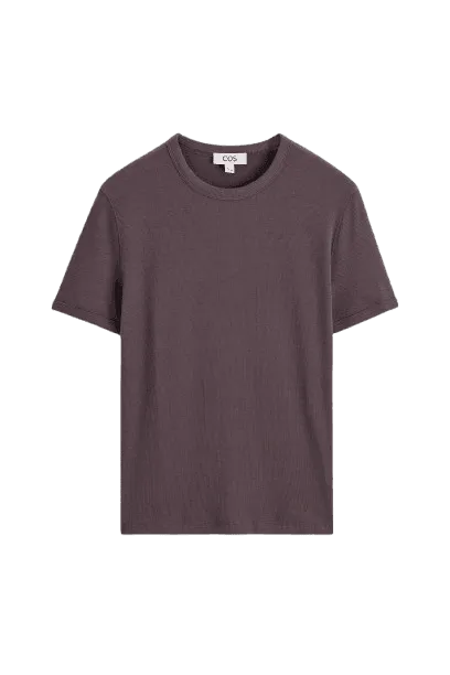 Camiseta canalé de algodón slim fit COS