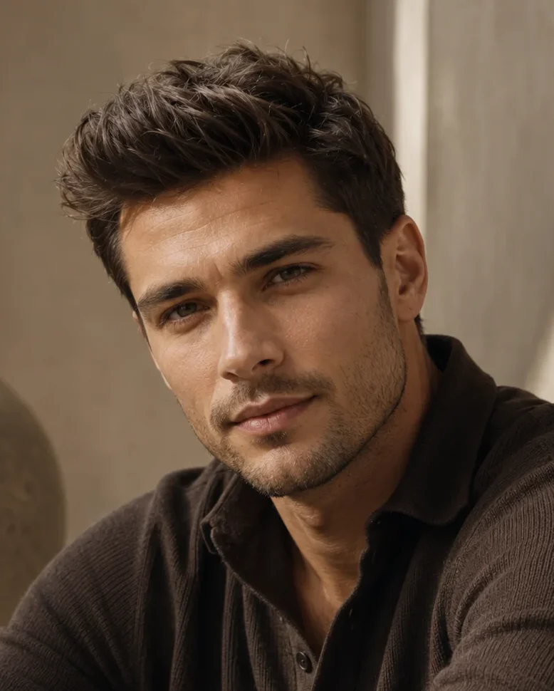 Corte con tupé para hombre