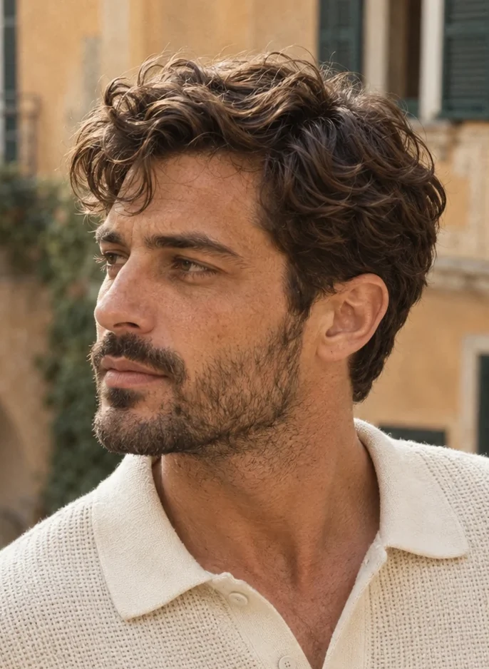 Corte de pelo ondulado para hombre
