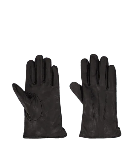 Guantes de piel negros para hombre