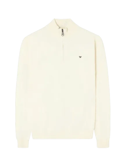 Jersey con cremallera crudo para hombre