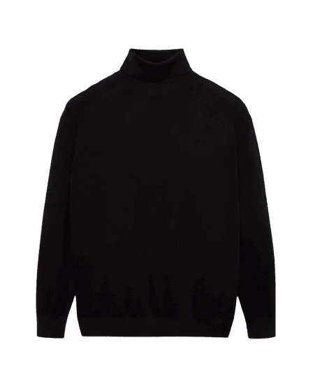 Jersey negro de cuello alto para hombre