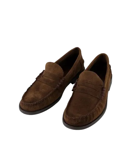 Mocasín serraje marrón para hombre