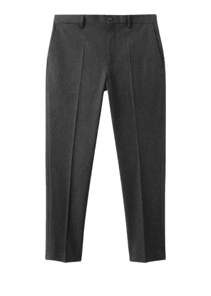 Pantalón de pinzas de franela gris para hombre