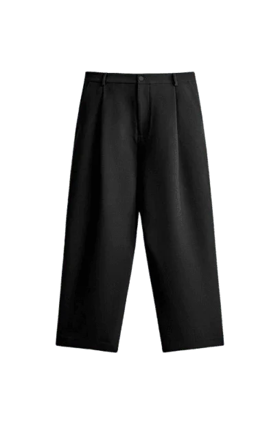 Pantalón negro de corte recto para hombre